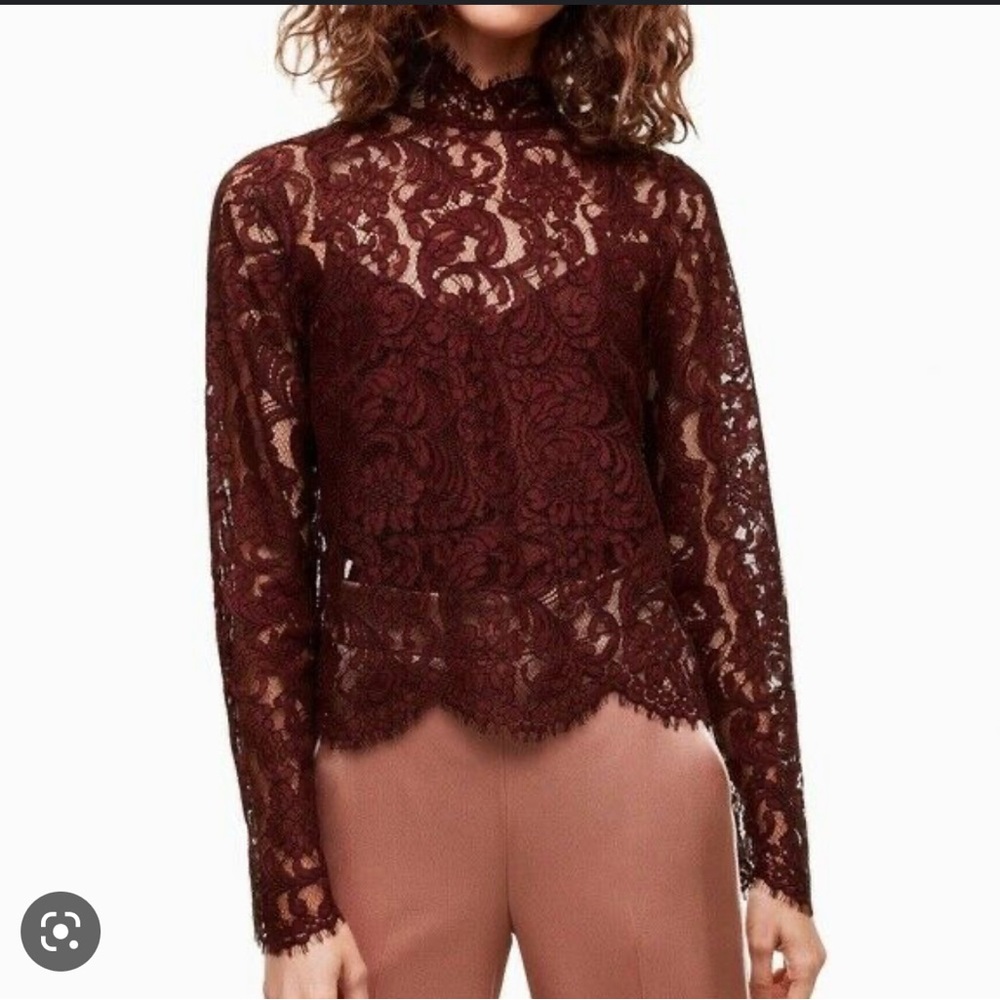 Wilfred Burgundy Long Sleeve Lace top
